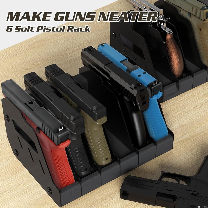 LULACOOL Gun Rack for Pistol, Soft Foam Pistol Holder for Gun Safe, Cabinet, Storage, Handgun Stand Organizer Accessories with Gun Slots.Handgun Rack Stand Display Holder - Image 2